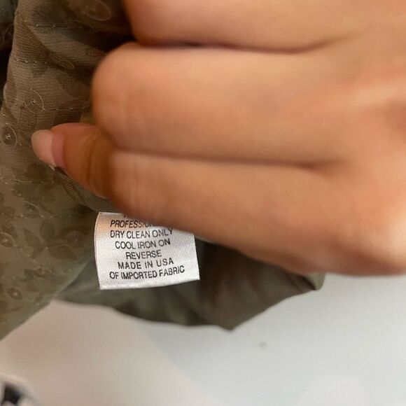 Tamotsu Women's Petite Sleeveless Floral Tropical Print Silk Green Dress Size M - Picture 6 of 8